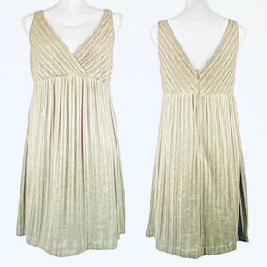 Suzi Chin for Maggy Boutique Empire Waist V-Neck Dress in Latte (14) New w/Tags